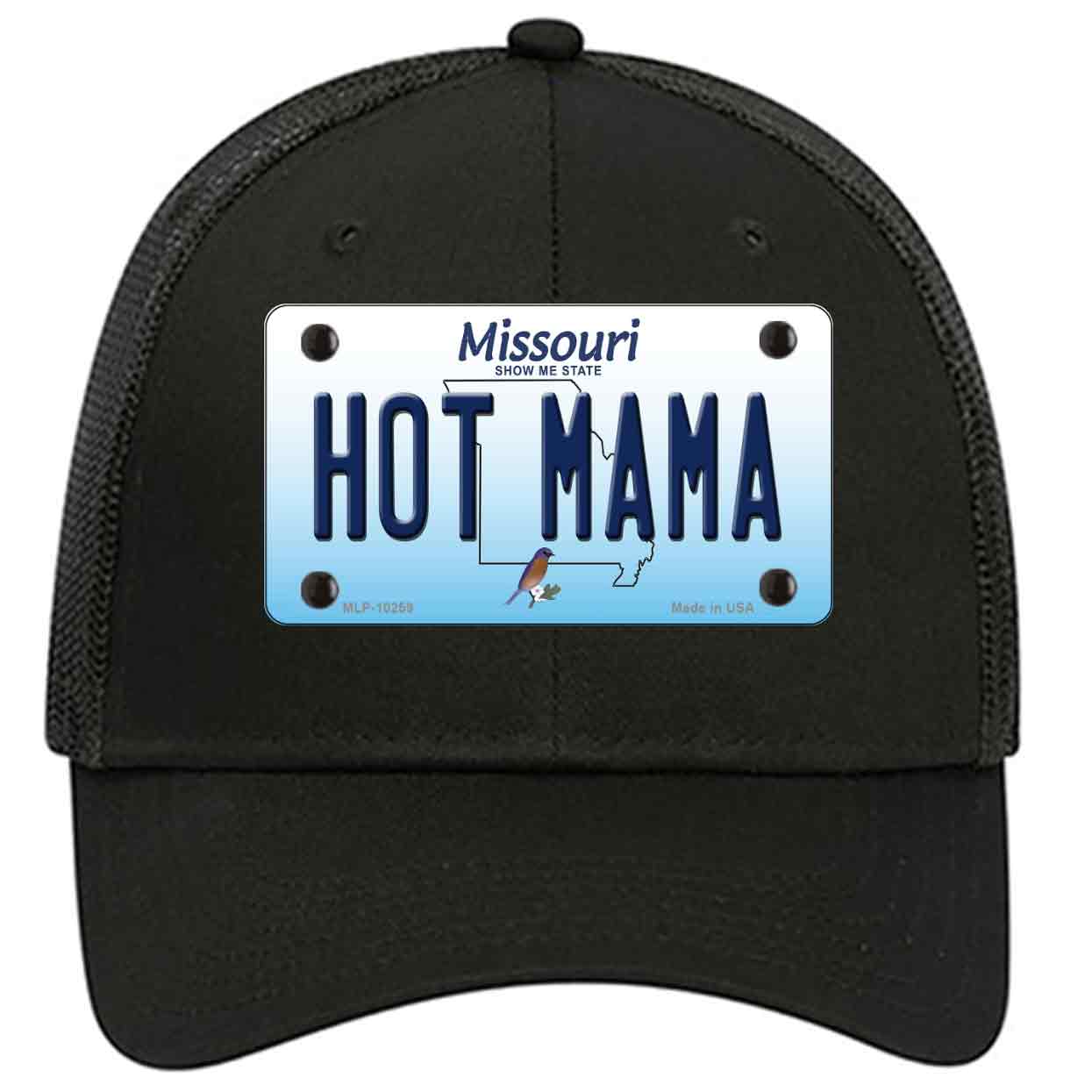 Hot Mama Missouri Novelty Black Mesh License Plate Hat