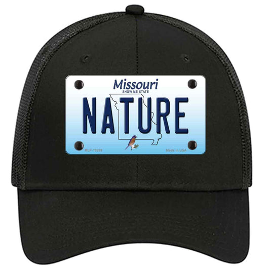 Nature Missouri Novelty Black Mesh License Plate Hat