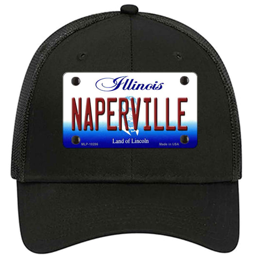 Naperville Illinois Novelty Black Mesh License Plate Hat