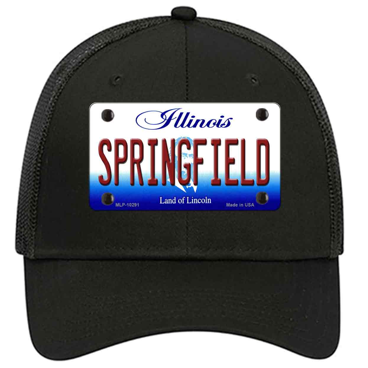 Springfield Illinois Novelty Black Mesh License Plate Hat