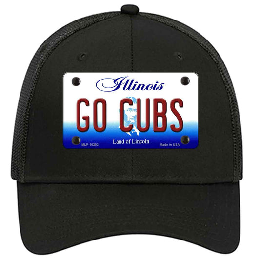 Go Cubs Illinois Novelty Black Mesh License Plate Hat