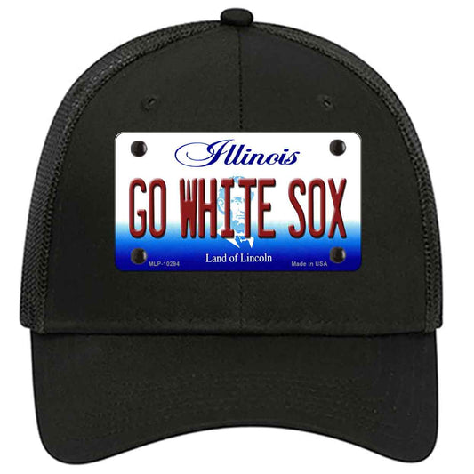 Go White Sox Illinois Novelty Black Mesh License Plate Hat