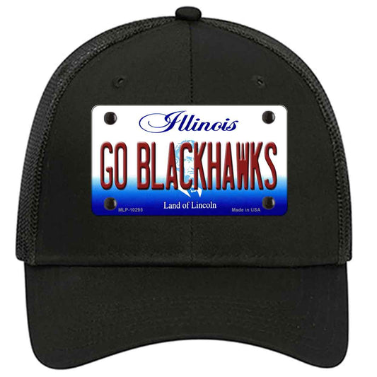 Go Blackhawks Illinois Novelty Black Mesh License Plate Hat