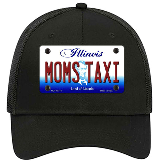 Moms Taxi Illinois Novelty Black Mesh License Plate Hat