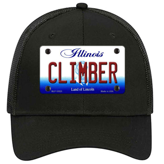 Climber Illinois Novelty Black Mesh License Plate Hat