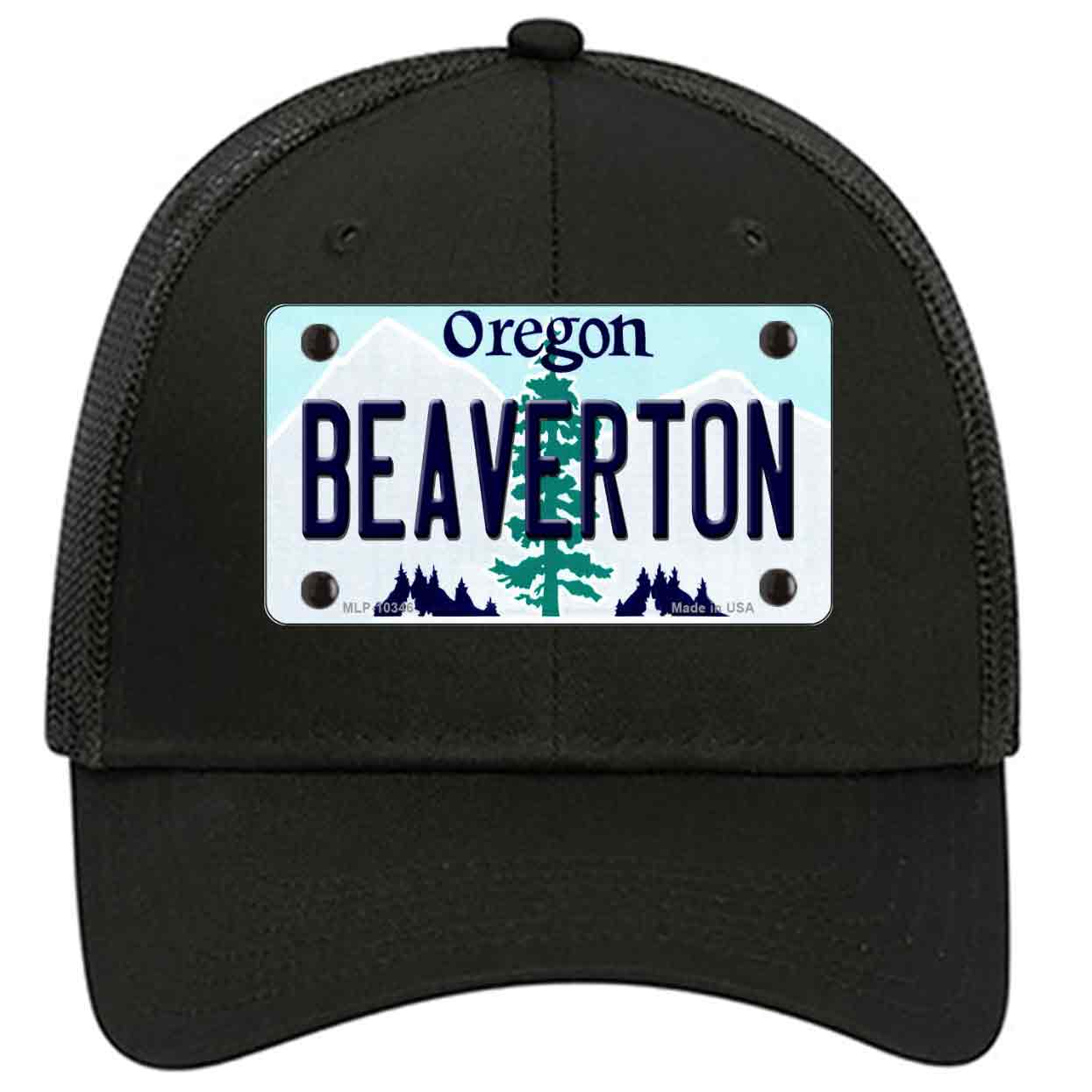 Beaverton Oregon Novelty Black Mesh License Plate Hat