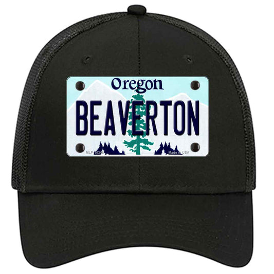 Beaverton Oregon Novelty Black Mesh License Plate Hat