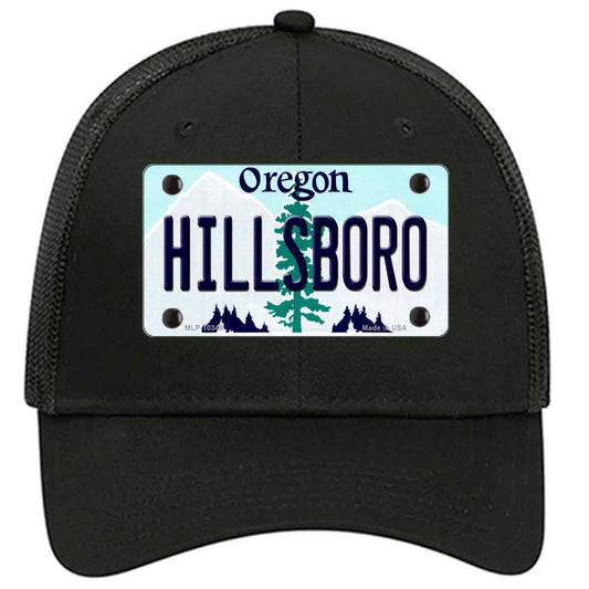 Hillsboro Oregon Novelty Black Mesh License Plate Hat