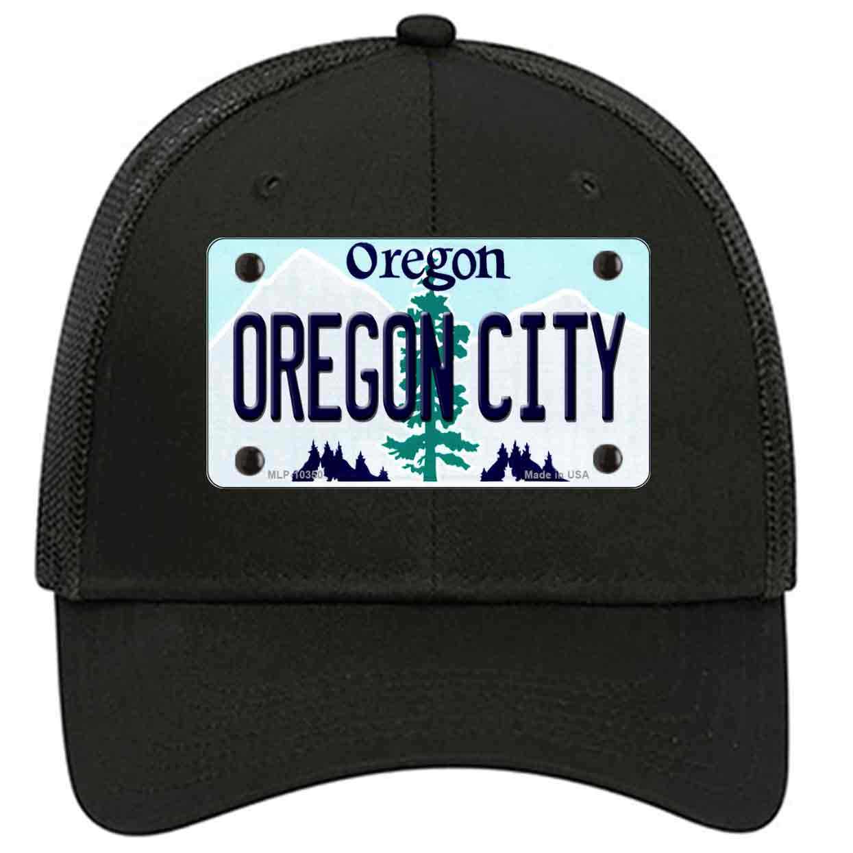 Oregon City Oregon Novelty Black Mesh License Plate Hat