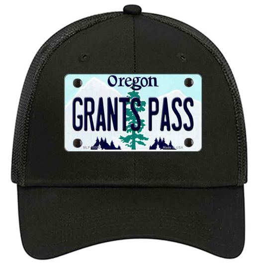 Grants Pass Oregon Novelty Black Mesh License Plate Hat
