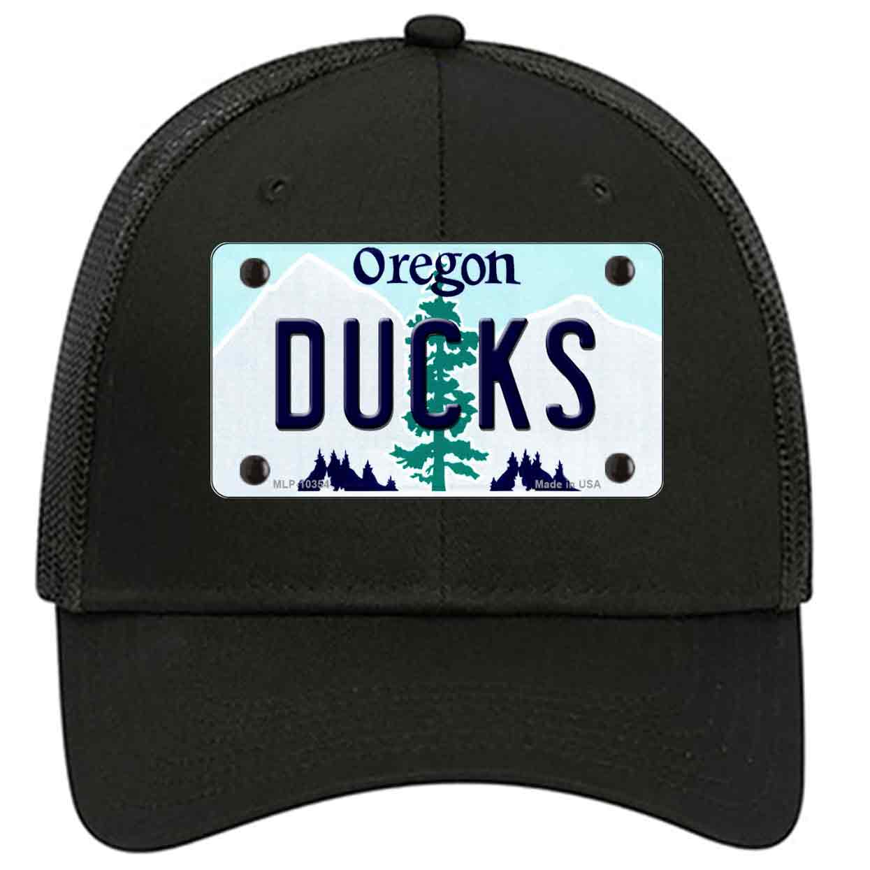 Ducks Oregon Novelty Black Mesh License Plate Hat