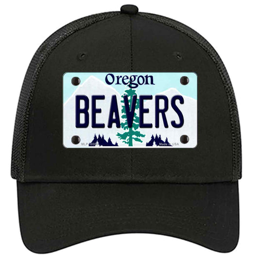 Beavers Oregon Novelty Black Mesh License Plate Hat