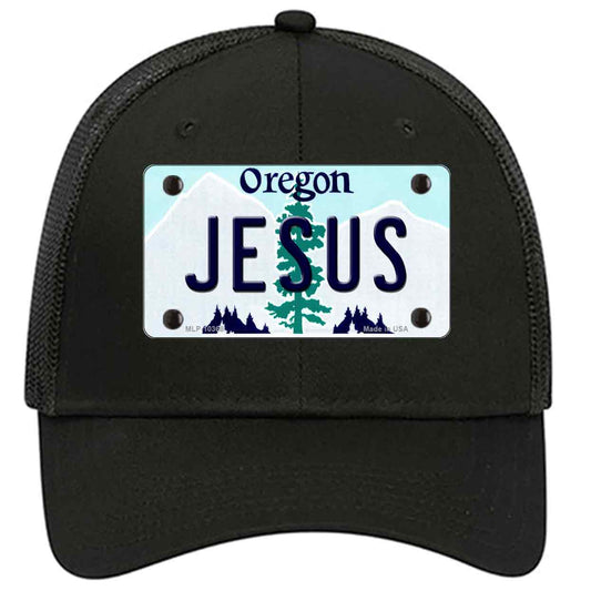Jesus Oregon Novelty Black Mesh License Plate Hat