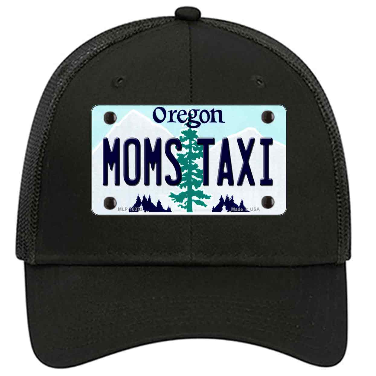 Moms Taxi Oregon Novelty Black Mesh License Plate Hat