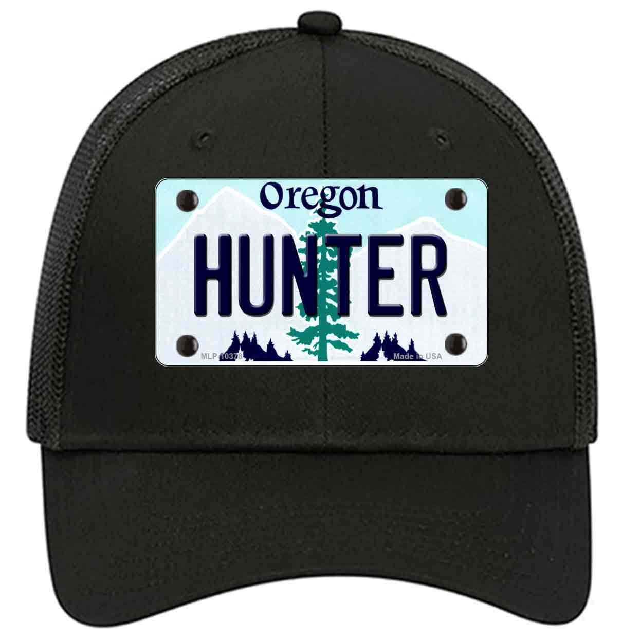 Hunter Oregon Novelty Black Mesh License Plate Hat