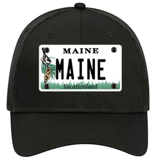 Maine Vacationland Novelty Black Mesh License Plate Hat