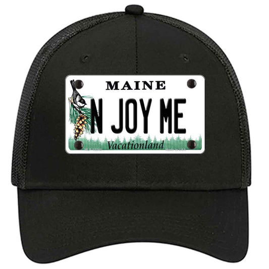 N Joy ME Maine Novelty Black Mesh License Plate Hat