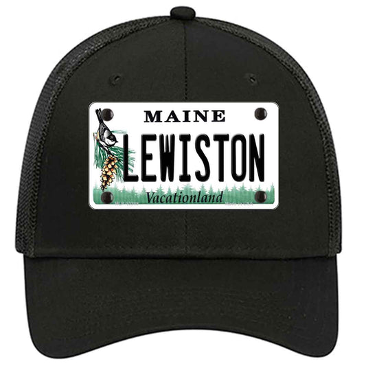 Lewiston Maine Novelty Black Mesh License Plate Hat