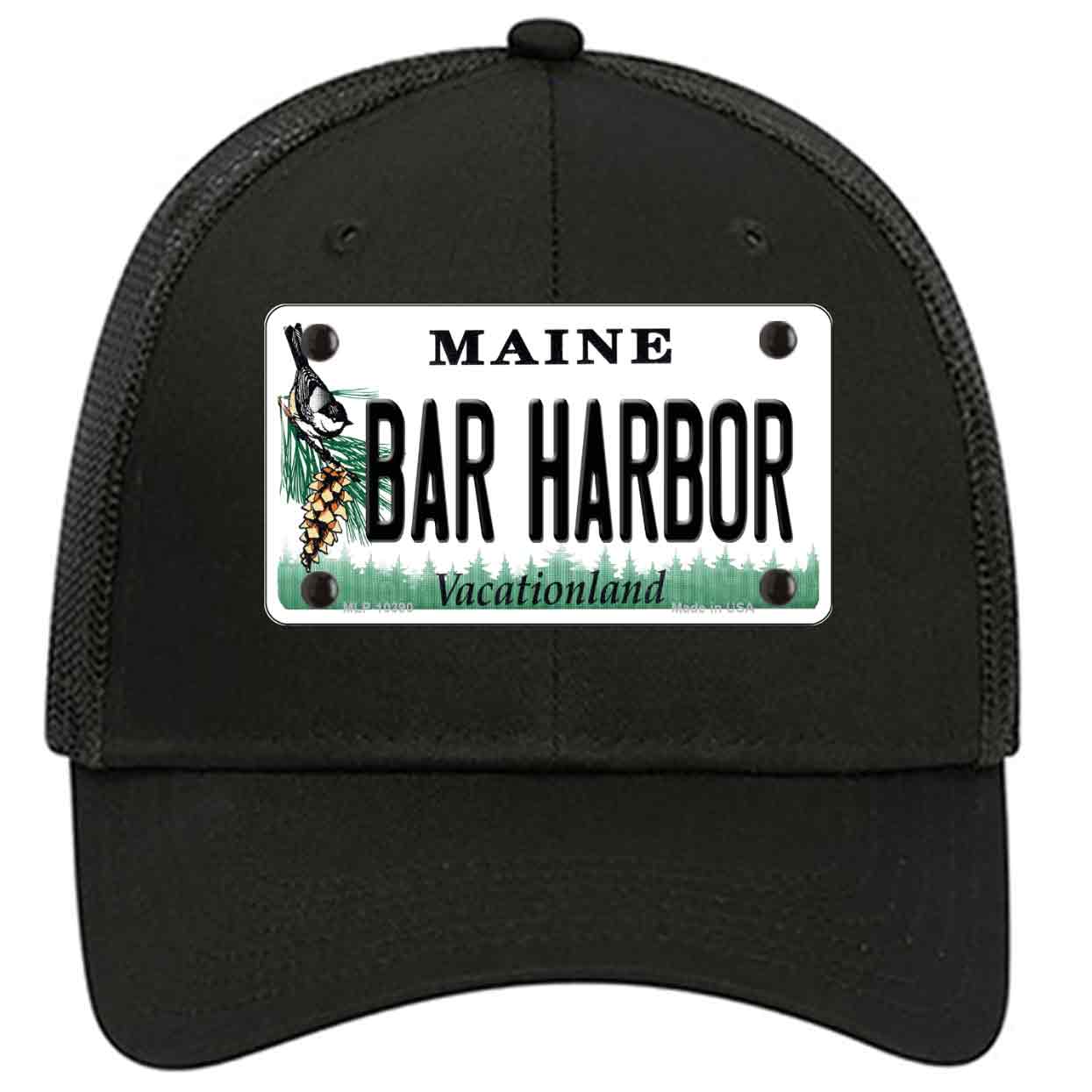 Bar Harbor Maine Novelty Black Mesh License Plate Hat