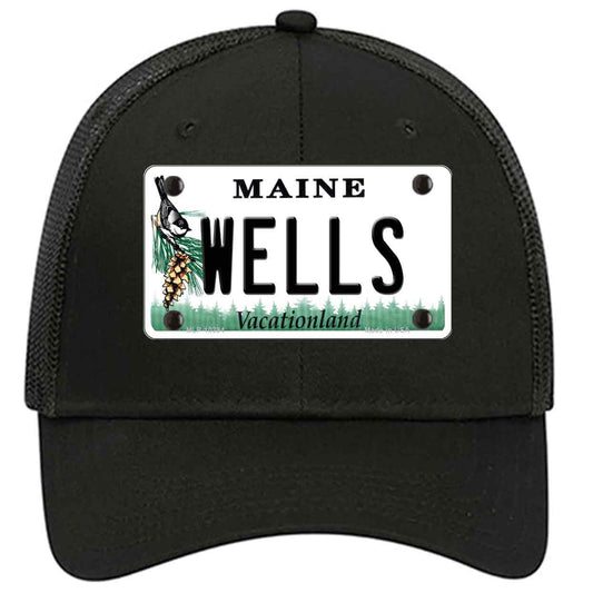 Wells Maine Novelty Black Mesh License Plate Hat