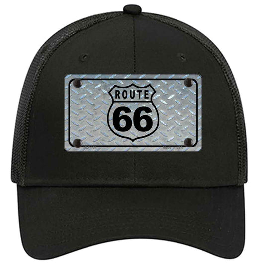 Route 66 Shield Diamond Novelty Black Mesh License Plate Hat