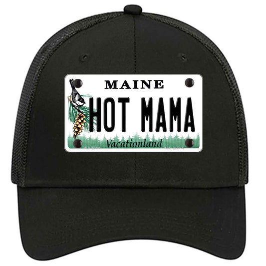 Hot Mama Maine Novelty Black Mesh License Plate Hat