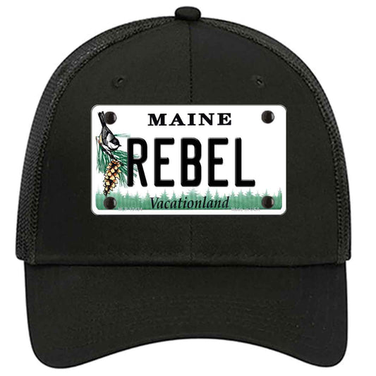 Rebel Maine Novelty Black Mesh License Plate Hat