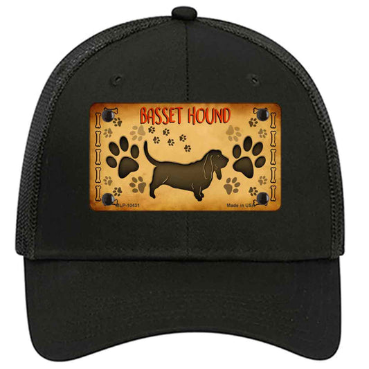 Basset Hound Novelty Black Mesh License Plate Hat