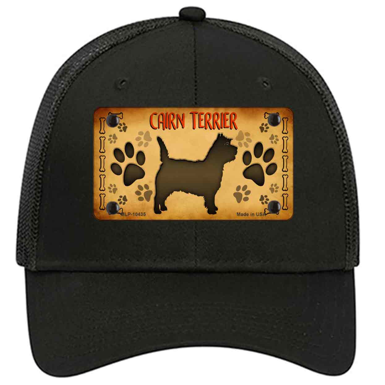 Cairn Terrier Novelty Black Mesh License Plate Hat