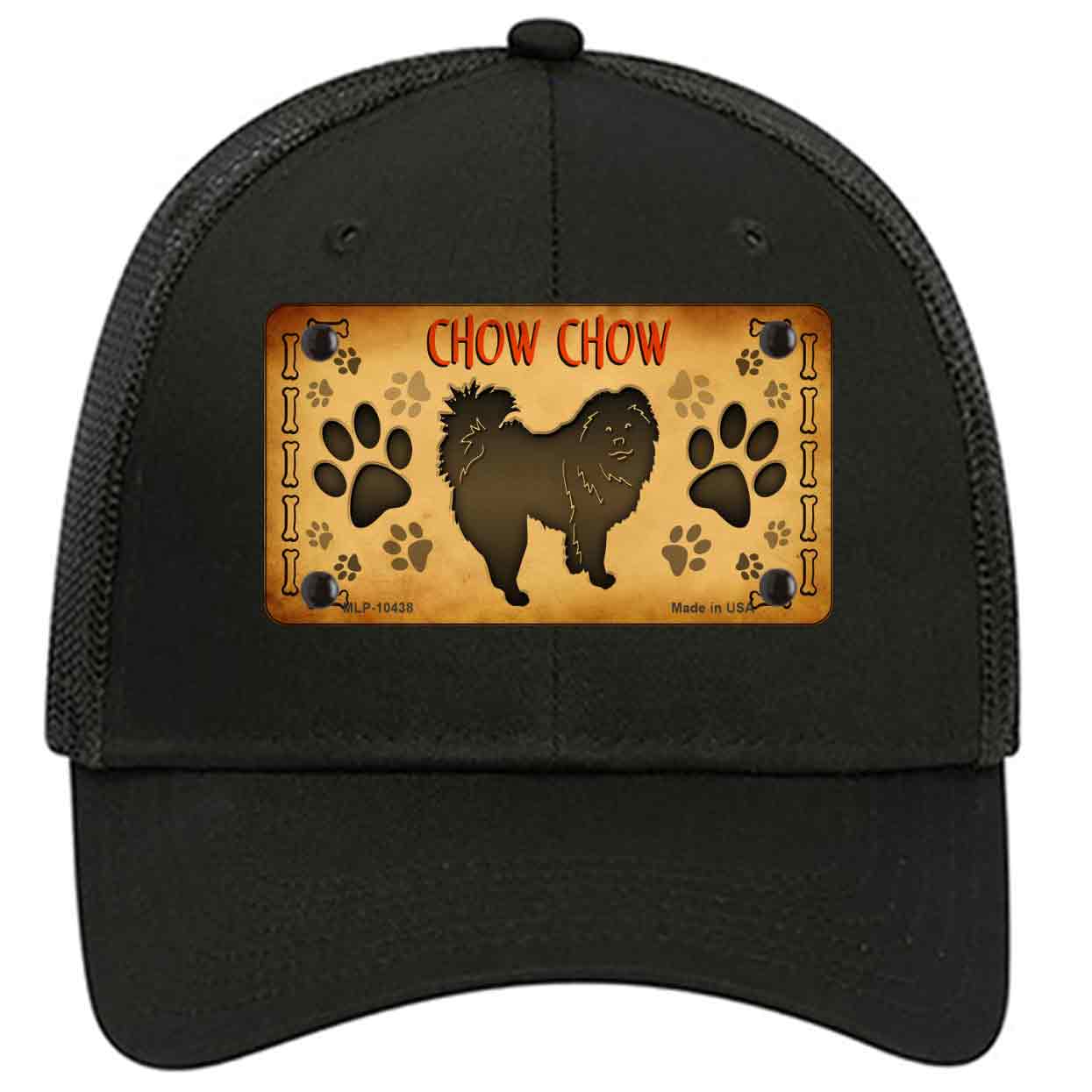Chow Chow Novelty Black Mesh License Plate Hat