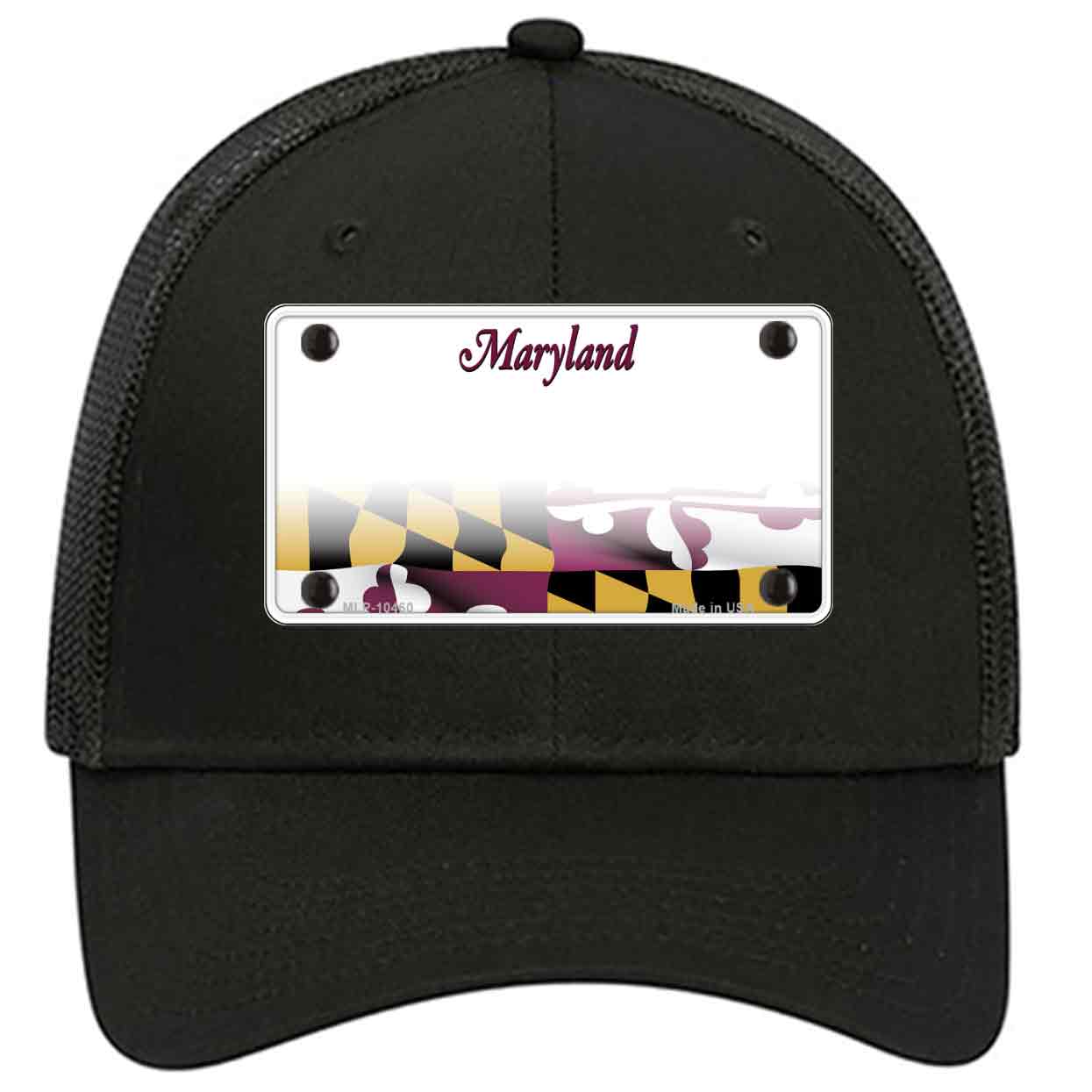 Maryland State Blank Novelty Black Mesh License Plate Hat