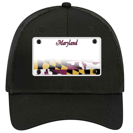 Maryland State Blank Novelty Black Mesh License Plate Hat