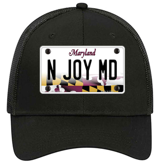 N Joy MD Maryland Novelty Black Mesh License Plate Hat