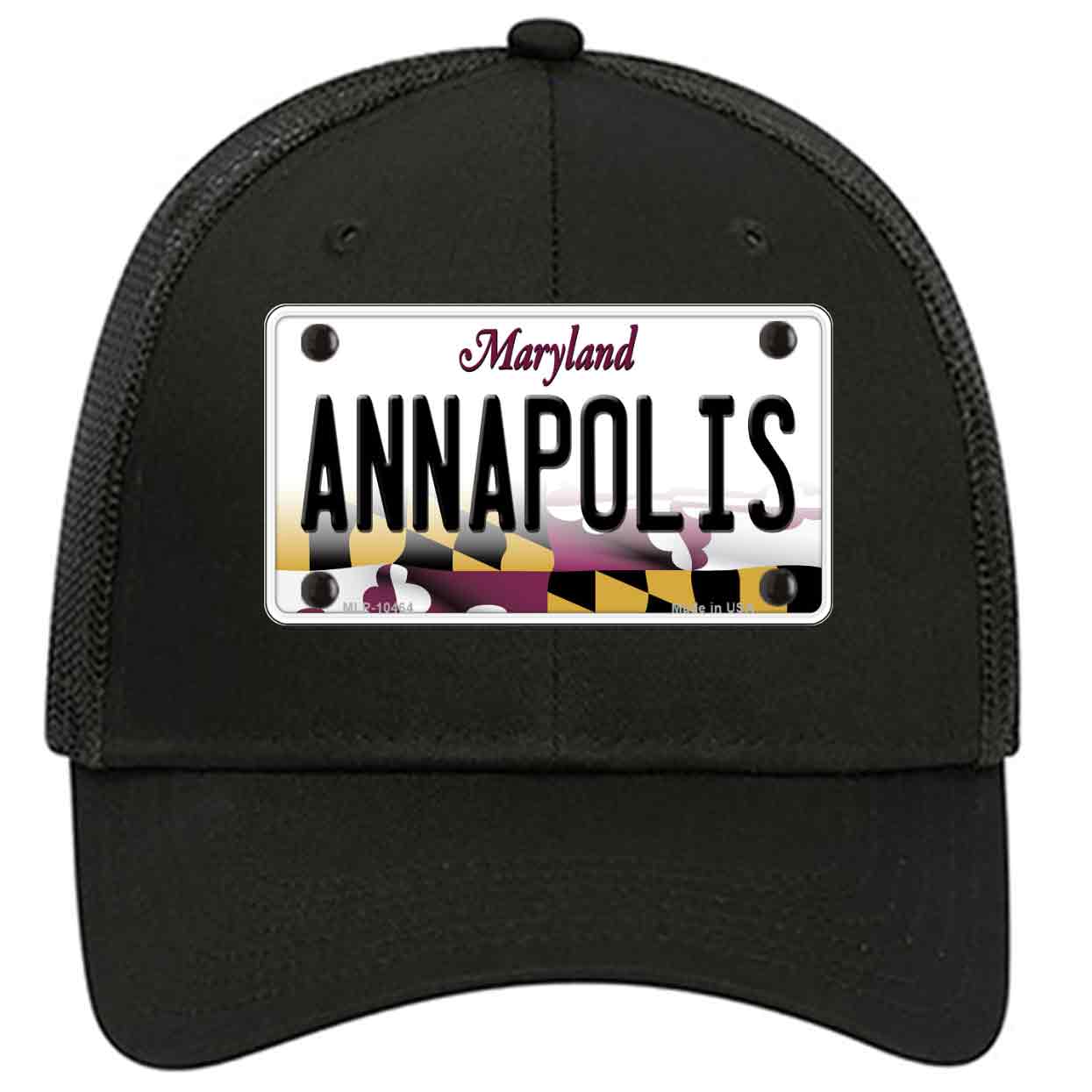 Annapolis Maryland Novelty Black Mesh License Plate Hat