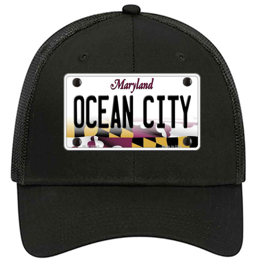Ocean City Maryland Novelty Black Mesh License Plate Hat