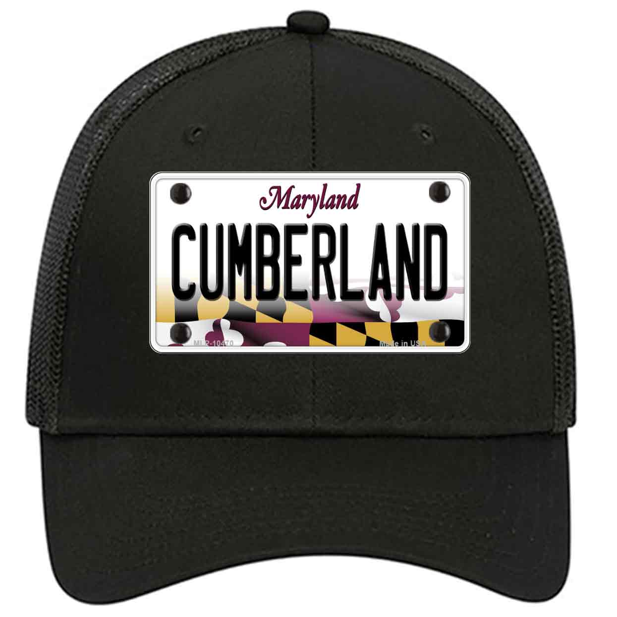 Cumberland Maryland Novelty Black Mesh License Plate Hat