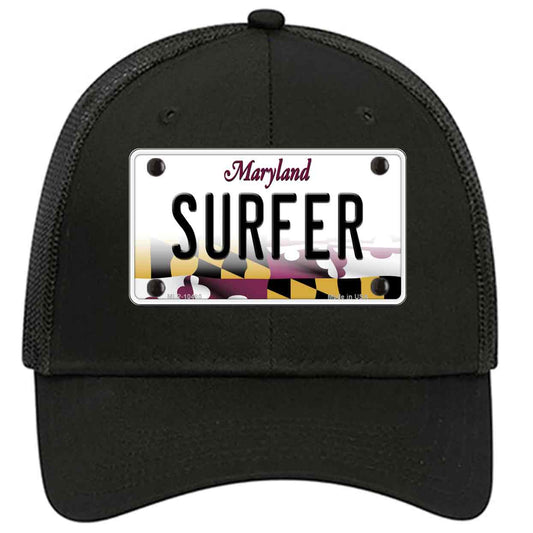 Surfer Maryland Novelty Black Mesh License Plate Hat