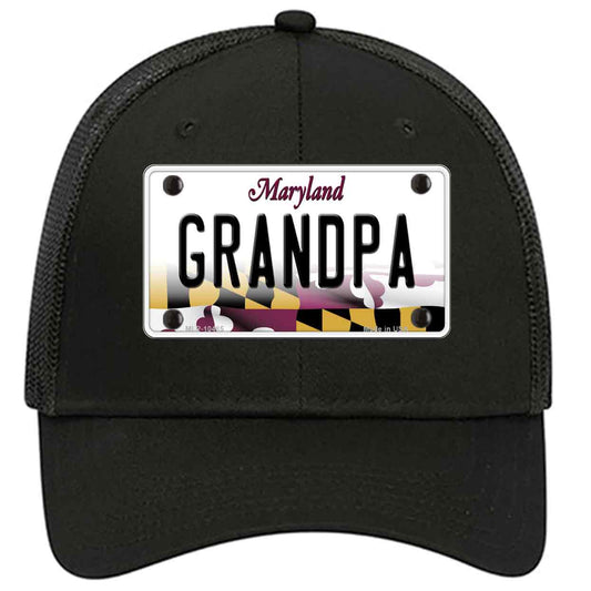 Grandpa Maryland Novelty Black Mesh License Plate Hat