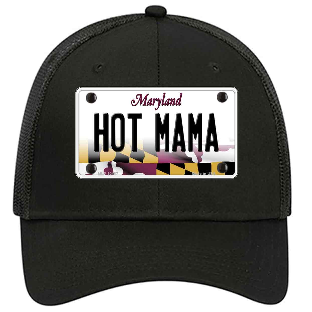 Hot Mama Maryland Novelty Black Mesh License Plate Hat