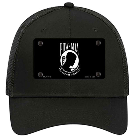 POW MIA Black Flag Novelty Black Mesh License Plate Hat