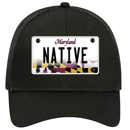 Native Maryland Novelty Black Mesh License Plate Hat
