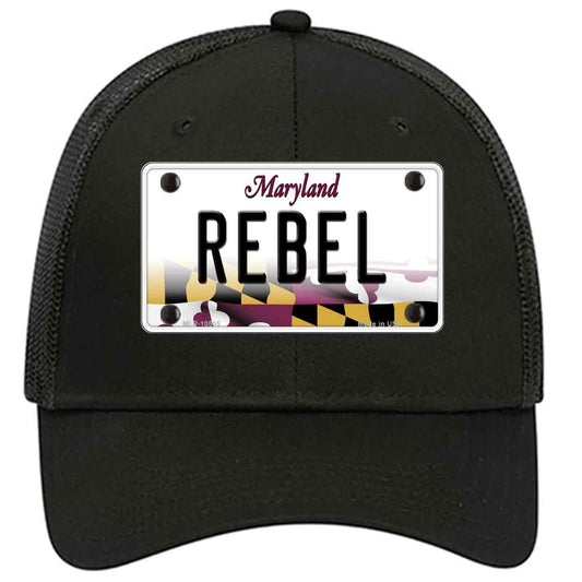 Rebel Maryland Novelty Black Mesh License Plate Hat