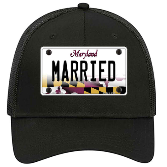 Married Maryland Novelty Black Mesh License Plate Hat