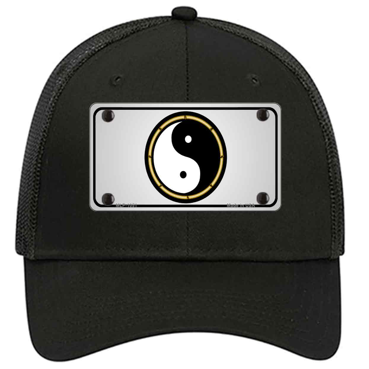 Yin And Yang Novelty Black Mesh License Plate Hat