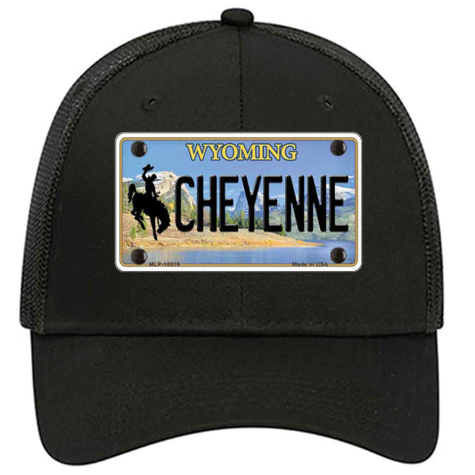 Cheyenne Wyoming Novelty Black Mesh License Plate Hat