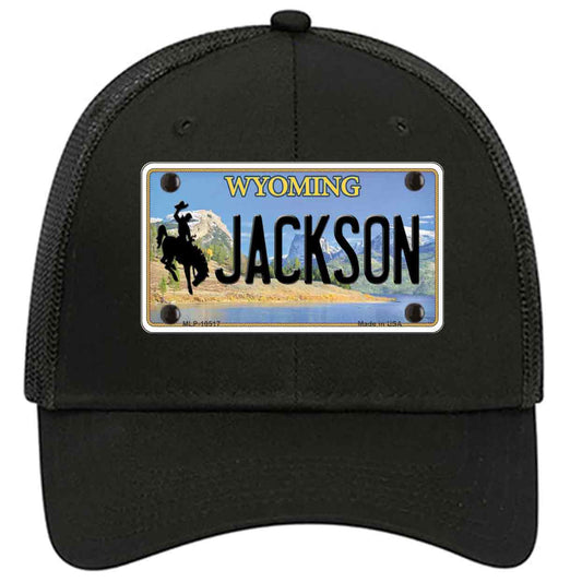 Jackson Wyoming Novelty Black Mesh License Plate Hat