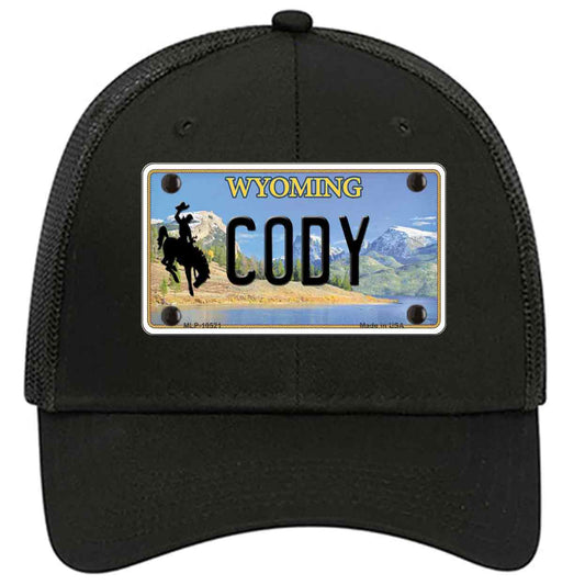 Cody Wyoming Novelty Black Mesh License Plate Hat