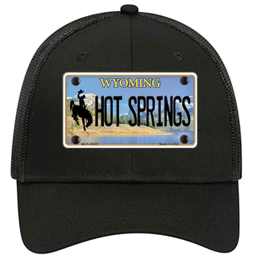 Hot Springs Wyoming Novelty Black Mesh License Plate Hat