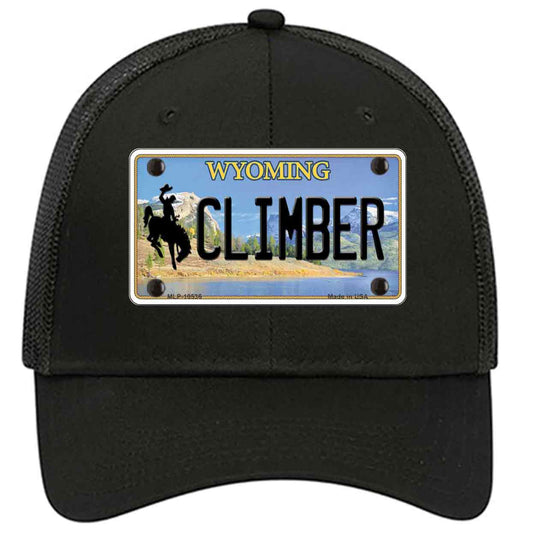 Climber Wyoming Novelty Black Mesh License Plate Hat