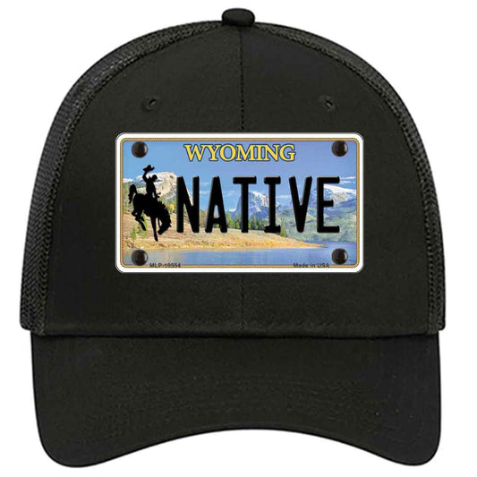 Native Wyoming Novelty Black Mesh License Plate Hat